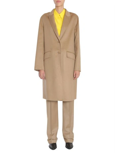 Shop Givenchy Long Coat In Beige