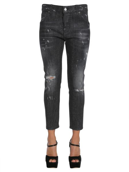 Dsquared2 Cool Girl Cropped Jeans In Grey | ModeSens