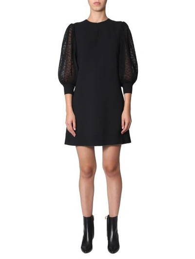 Shop Givenchy Dress With Pleated Sleeves In Black