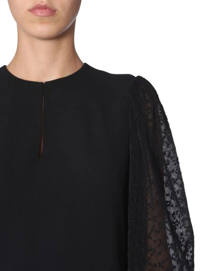 Shop Givenchy Dress With Pleated Sleeves In Black