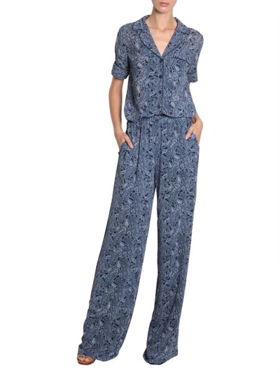 Shop Michael Michael Kors Pajama Shirt In Blue