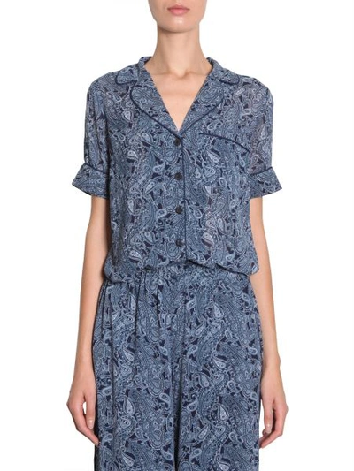 Shop Michael Michael Kors Pajama Shirt In Blue