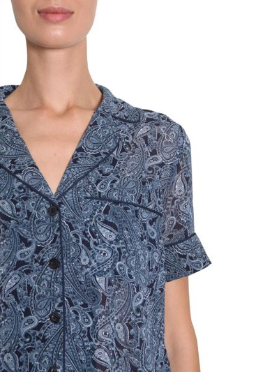 Shop Michael Michael Kors Pajama Shirt In Blue
