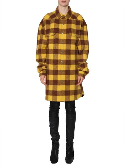 Shop Rick Owens Oversize-fit Shirt In Yellow