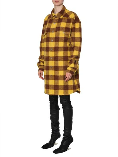 Shop Rick Owens Oversize-fit Shirt In Yellow