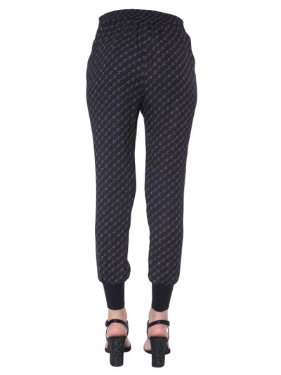 Shop Stella Mccartney Julia Pants With Monogram Print In Blue