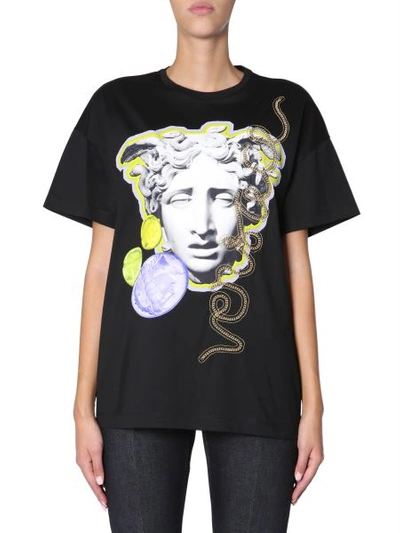 Shop Versace Medusa Head Printed T-shirt In Black