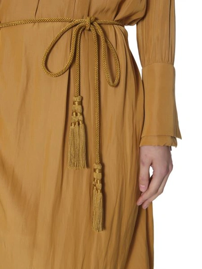 Shop Lanvin Midi Dress In Gold