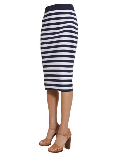 Shop Michael Michael Kors Striped Skirt In Blue