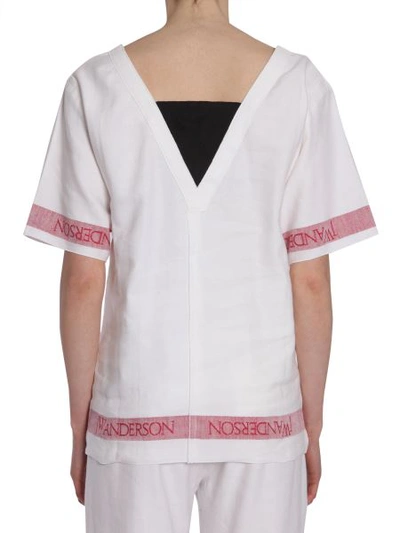 Shop Jw Anderson V Collar Blouse In White