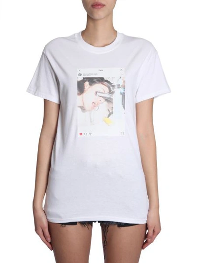 Shop Emanueleferraristudio "instagram Picture" T-shirt In White