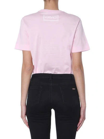 Shop Versace Crew Neck T-shirt In Pink