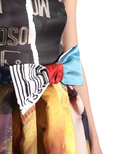 Shop Moschino Bustier Dress With Bow In Multicolour