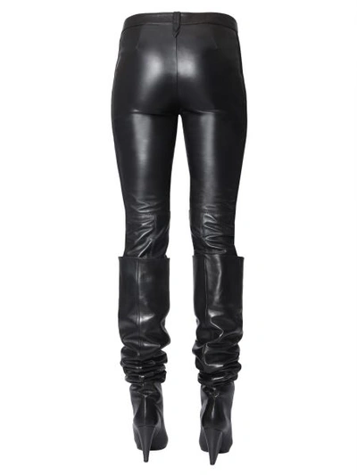 Shop Alberta Ferretti Leather Trousers In Black