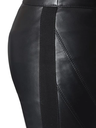 Shop Alberta Ferretti Leather Trousers In Black