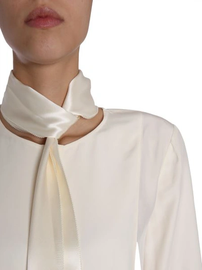 Shop Tory Burch "sophia" Silk Dress With Foulard In White