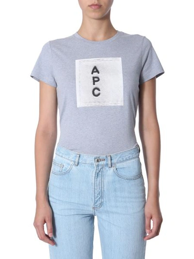 Shop Apc T-shirt With Logo In Grey