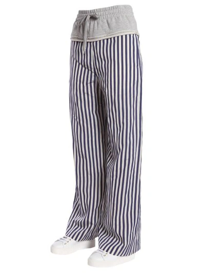 Shop Alexander Wang T Striped Wide Leg Trousers In Grey