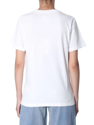 Shop Mm6 Maison Margiela Round Neck T-shirt In White