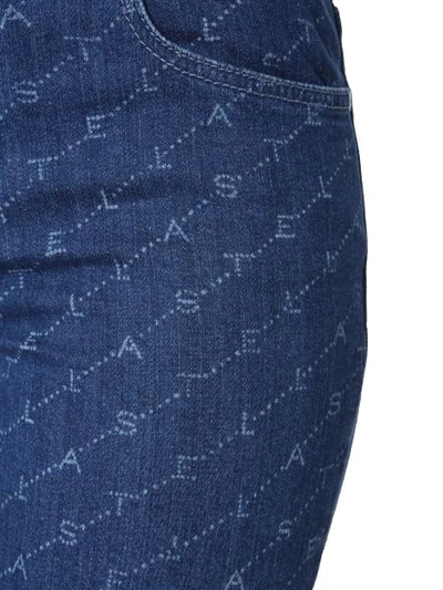 Shop Stella Mccartney Kick Skinny Jeans With Monogram In Blue