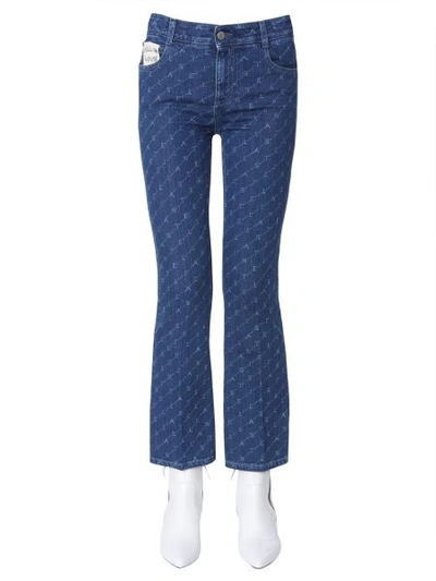 Shop Stella Mccartney Kick Skinny Jeans With Monogram In Blue