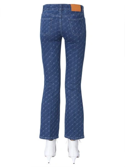 Shop Stella Mccartney Kick Skinny Jeans With Monogram In Blue