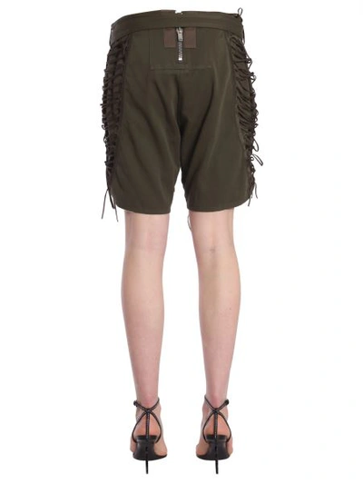 Shop Saint Laurent Laced Military Shorts In Military Green