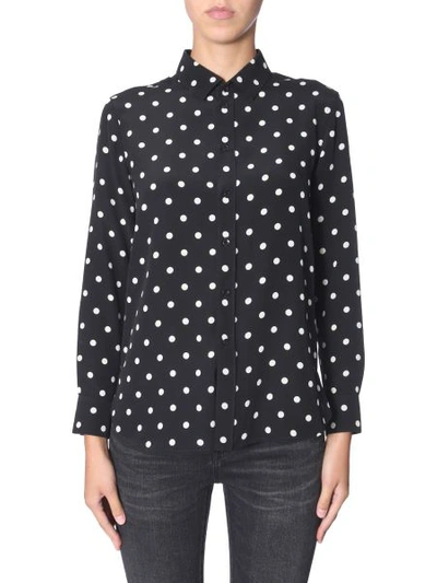 Shop Saint Laurent Polka Dots Shirt In Black