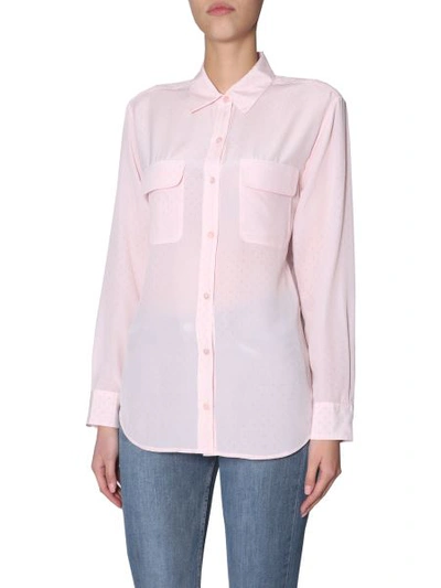 Shop Equipment Silk Shirt With Print In Pink