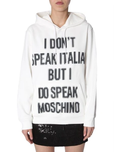 Shop Moschino Hooded Sweatshirt In Multicolour