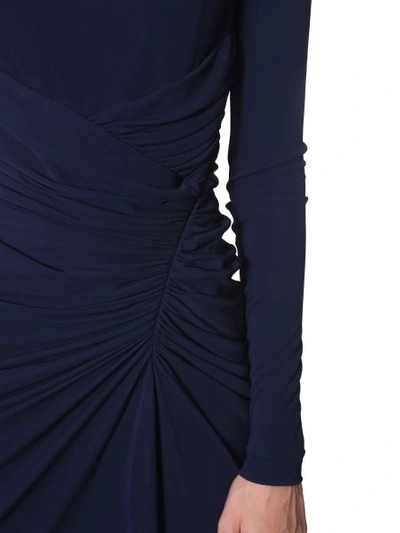 Shop Alexander Mcqueen Crystal Rope Evening Dress In Blue