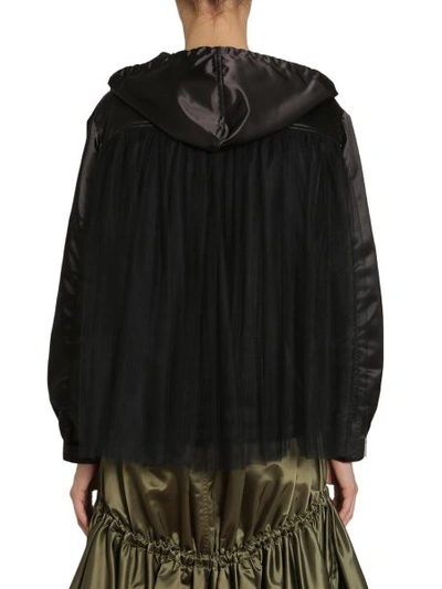 Shop Moschino Hooded Anorak In Black