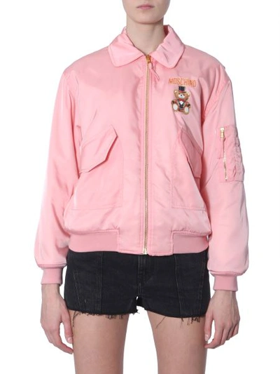 Shop Moschino Teddy Bear Circus Printed Bomber Jacket In Pink