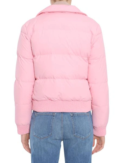 Shop Boutique Moschino Quilted Down Jacket In Pink