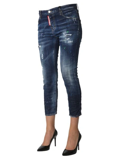 Shop Dsquared2 Cool Girl Cropped Jeans In Blue