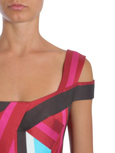 Shop Paule Ka Striped Dress In Multicolour