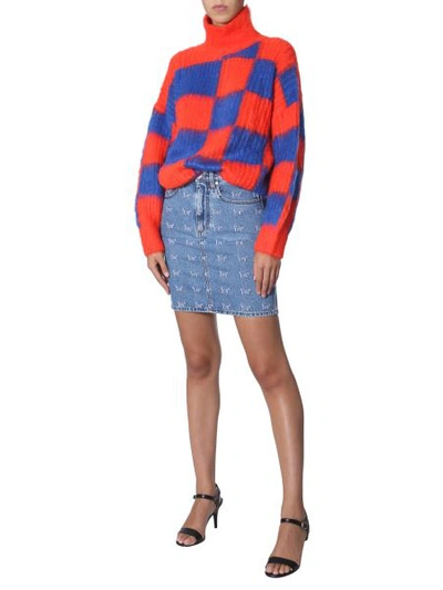 Shop Msgm Crew Neck Sweater In Orange