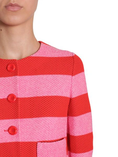 Shop Boutique Moschino Striped Jacket In Pink