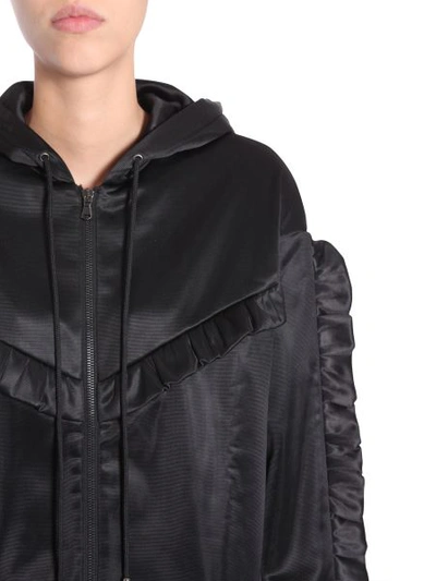 Shop Forte Couture Ruffled Sweatshirt Dress In Black