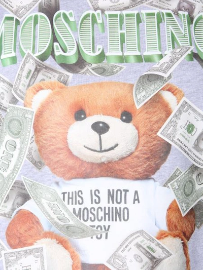 Shop Moschino Dollar Teddy Bear T-shirt In Grey