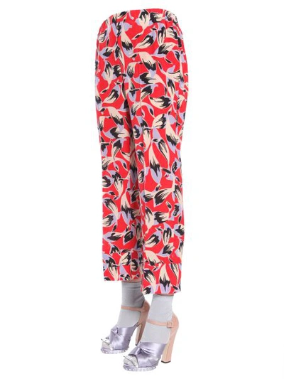 Shop N°21 Crepe De Chine Pajama Trousers In Red