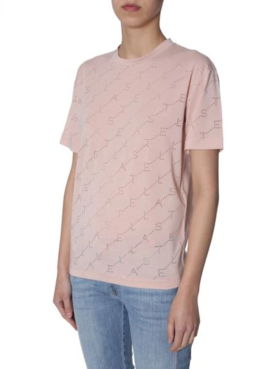 Shop Stella Mccartney Crewneck T-shirt In Pink