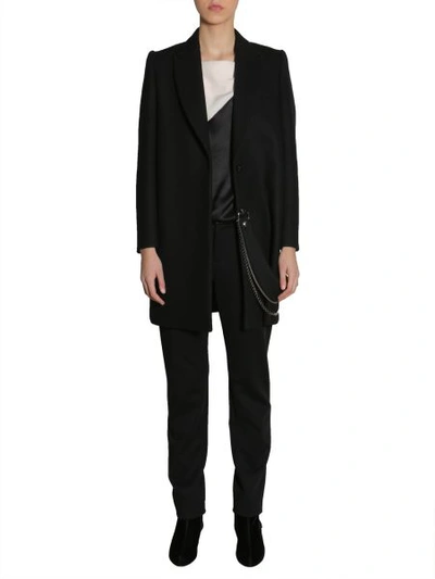 Shop Lanvin Classic Coat With Chain In Black