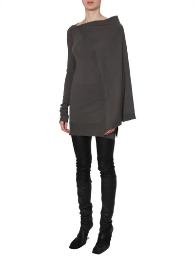 Shop Rick Owens Cashmere Hooded Sweater In Grey