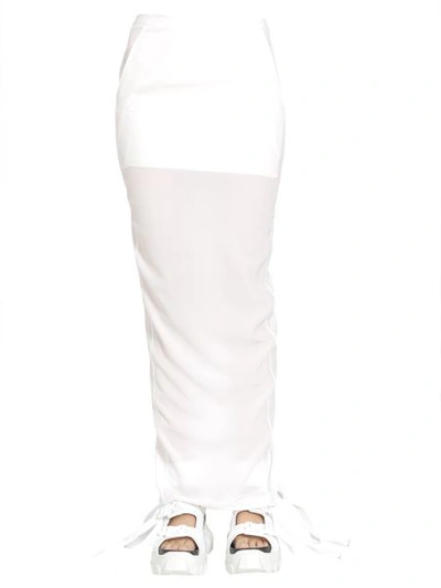 Shop Rick Owens Pull On Pillar Skirt In White