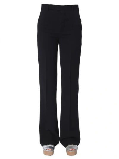 Shop Rick Owens Mixed Wool Wide Trousers In Black