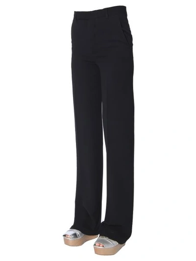 Shop Rick Owens Mixed Wool Wide Trousers In Black