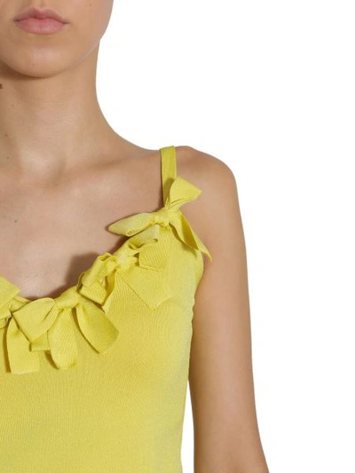 Shop Boutique Moschino Top With Bows In Yellow
