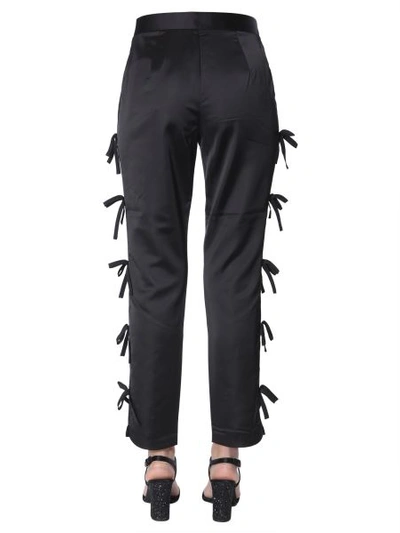 Shop Self-portrait Trousers With Bows In Black