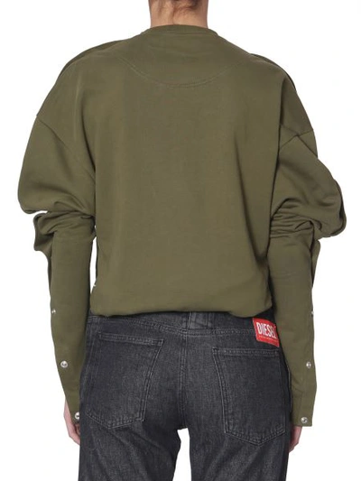 Shop Diesel Red Tag Sweatshirt In Collab With Glenn Martens In Green